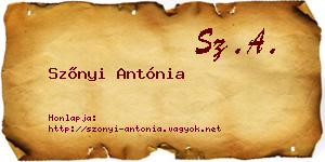 Szőnyi Antónia névjegykártya